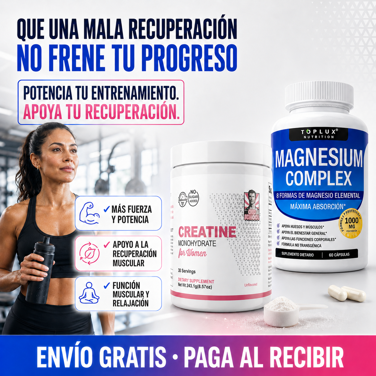 Combo Creatina + Magnesio — ¡Que una mala recuperación no frene tu progreso!